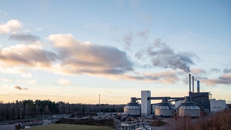 Växjö Energis kraftvärmeverk Sandviksverket blir först ut med att testa ny teknik för att fånga in koldioxid. Foto: Jonas Ljungdahl.