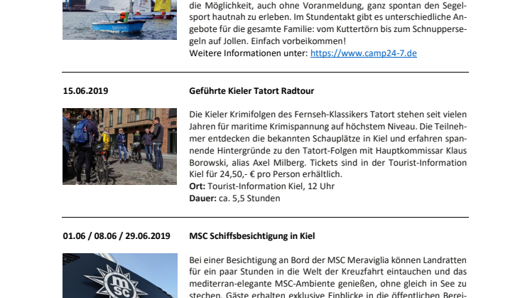 Termine im Juni in Kiel