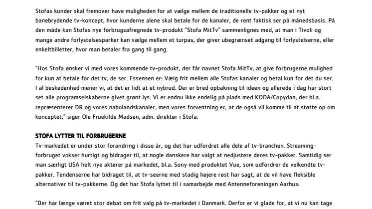 Banebrydende nyt tv-koncept på vej: Stofa præsenterer alternativ til tv-pakker