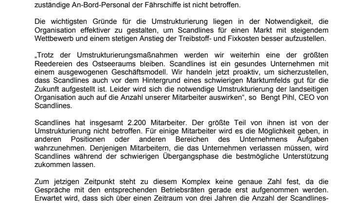 Effizienter in die Zukunft: Scandlines mit strategischer Umstrukturierung