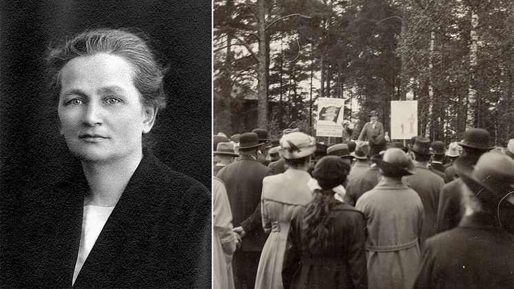 Agda Östlund satt i riksdagen från 1922 till 1938. Magnus Gustafson analyserar i en avhandling i historia vid Malmö universitet, relationen mellan klass och kön i retoriska situationer. Bildkälla: Arbetarrörelsens arkiv och bibliotek