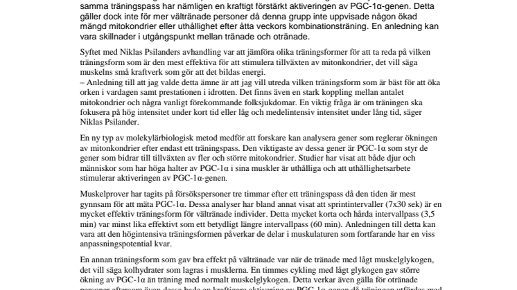 Låga kolhydratnivåer i muskulaturen förstärker träningseffekten