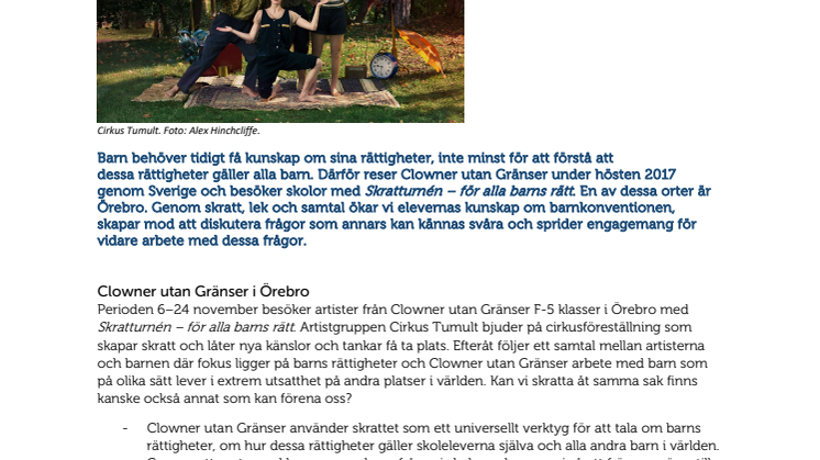 Clowner utan Gränser på skolor i Örebro
