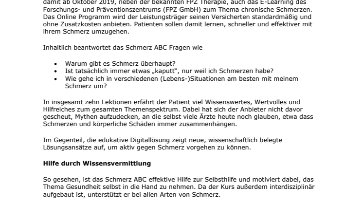 IKK classic integriert FPZ Schmerz ABC