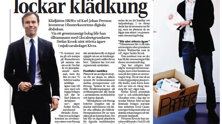 Kuvertdödare lockar klädkung