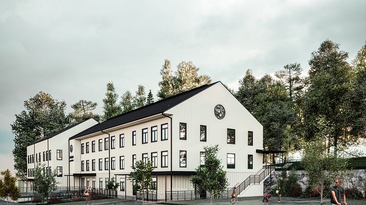 Rendering av etapp två för årskurs 4-9 i Bro Mälarstrand
