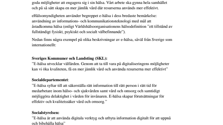 Fakta om e-hälsa