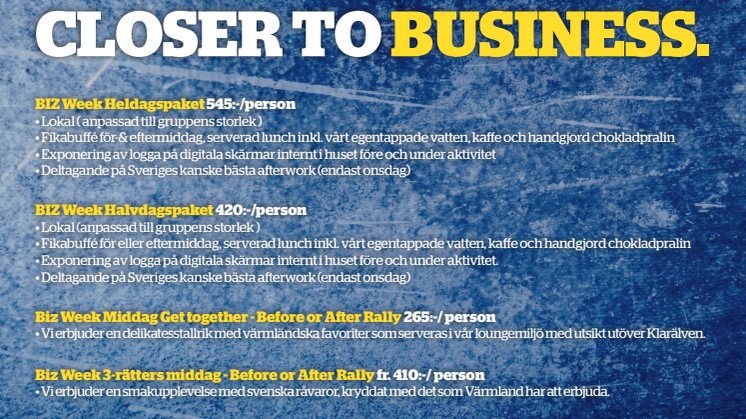 Rally Sweden Biz Week 8-14 februari 2016