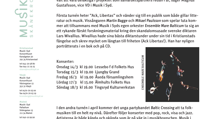 Musik i Syd satsar stort i Kronoberg