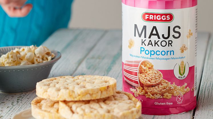 Nyhet fra Friggs: Maiskaker med en deilig smak av smørpopcorn.