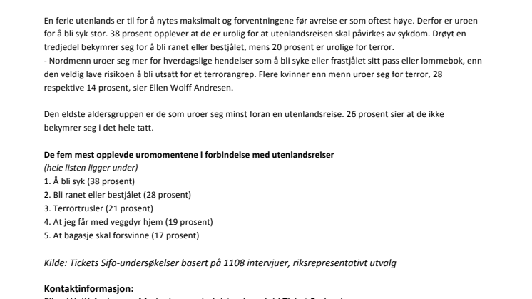Sykdom uroer oss mer enn terrortrusler