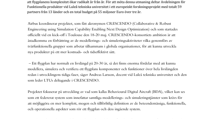 LTU bidrar till effektivisering av europeisk flygindustri.