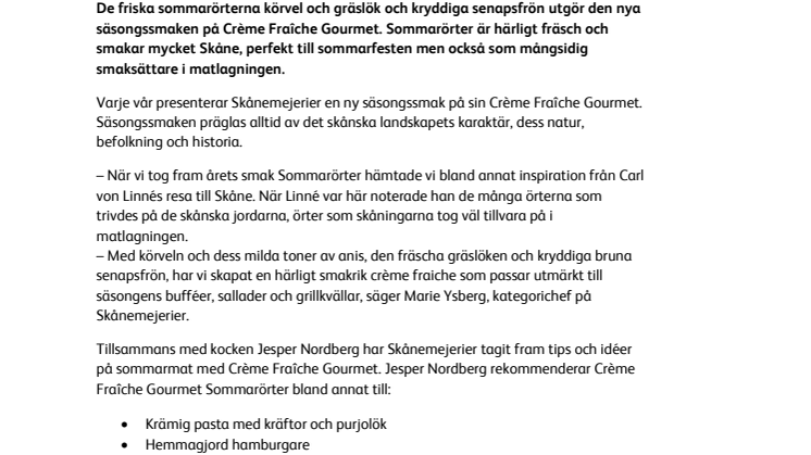 Sommarörter – Årets skånska smak på Crème Fraîche Gourmet
