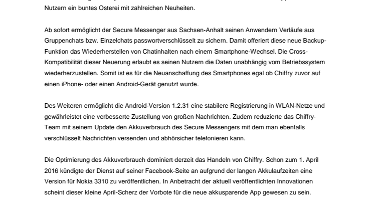 Secure Messenger feiert Ostern nach