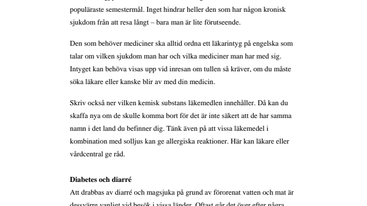Resa trots sjukdom