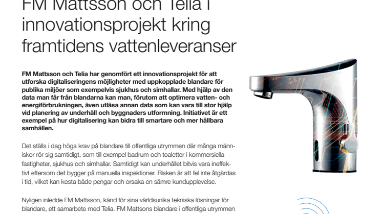 FM Mattsson och Telia i innovationsprojekt kring framtidens vattenleveranser