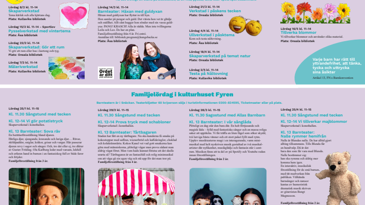 Bibliotekets barnprogram vår 2020