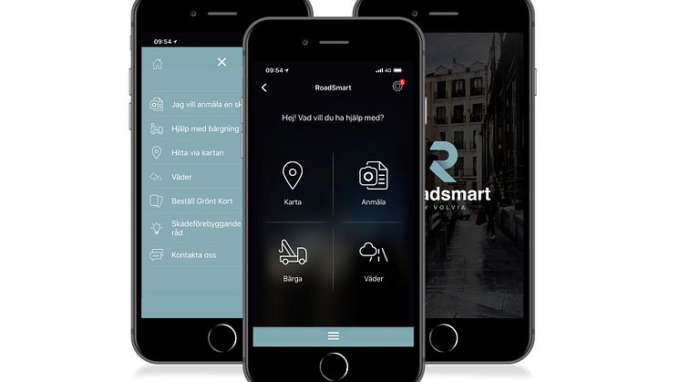 Med Roadsmart-appen får yrkesförare info om otrygga rastplatser, vägarbeten och olyckor. I appen finns också vädertjänst, anvisningar till verkstad och bärgningsbeställning.