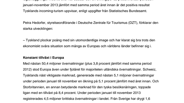 Fortsatt tillväxt för reselandet Tyskland