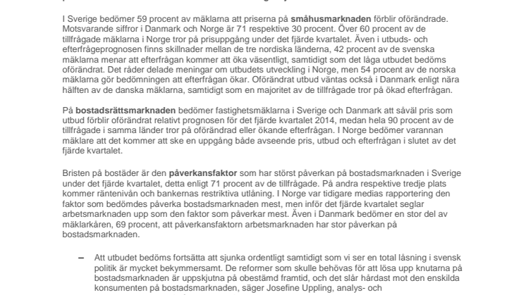 Nordic Housing Insight: Jättegap mellan utbud och efterfrågan påverkar svensk bomarknad mest just nu