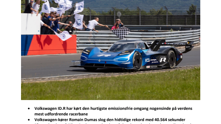 6:05.336 minutter – Volkswagen ID.R sætter ny omgangsrekord for elbiler på Nürburgring 