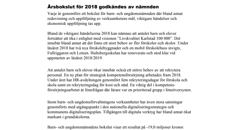 Kort från barn- och ungdomsnämnden 