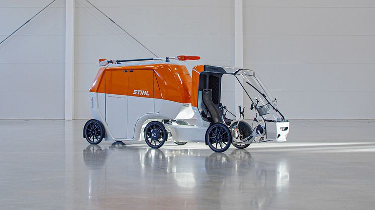 STIHL tacklar problemet med minskande grönytor och tät stadstrafik –presenterar elcykeln Mobile Green Care. 