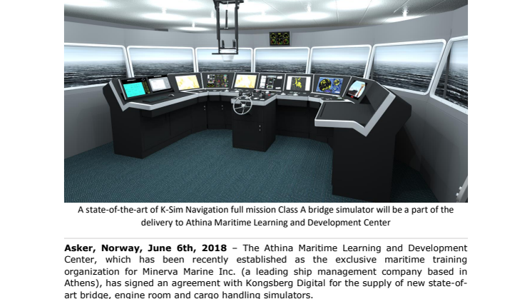 Kongsberg Digital: Athina Maritime Learning and Development Center Selects Next Generation Maritime Simulators