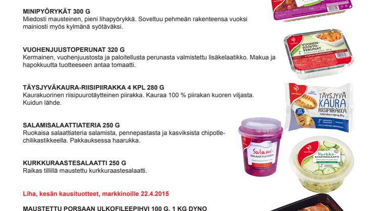 Saarioisten tuoteuutuudet KEVÄT 2015