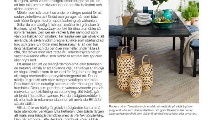Ta hand om dina utemöbler och terrass!