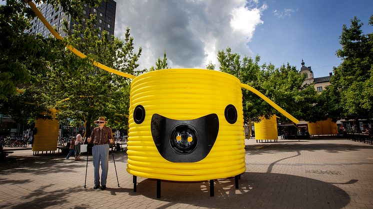 Konstverket Hej Främling! av Moradavaga från OpenArt 2022. Foto: Sofie Isaksson