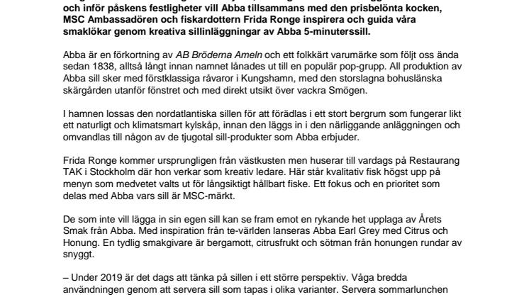 Abba sill, en kär favorit som tar plats i fler sammanhang framåt - Frida Ronge inspirerar med goda sillrecept från Abba