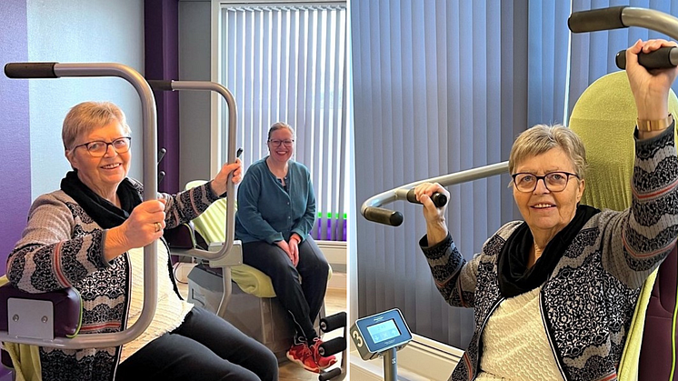 I AKTIVITET: På Feelgood trener Gunn effektivt og skånsomt i motoriserte treningsapparater.