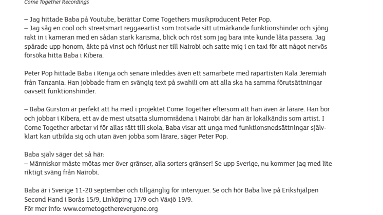 Reggaeartist från Nairobi släpper musik i Sverige