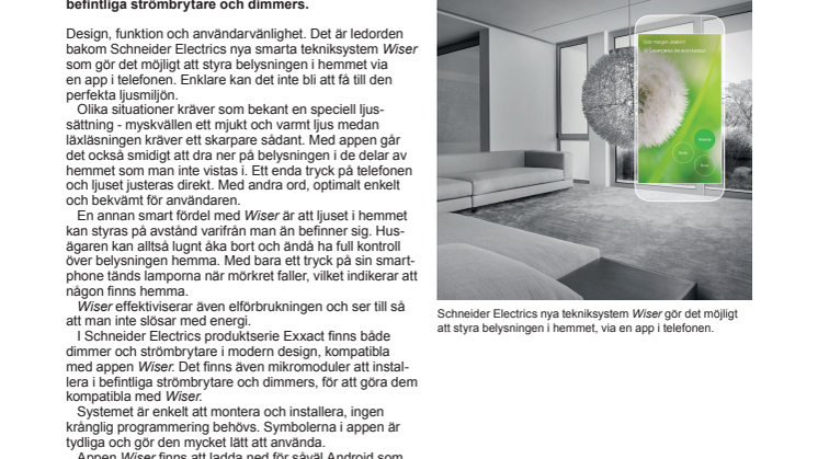 Styr belysningen med en app