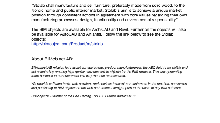 Furniture manufacturer Stolab release additional objects