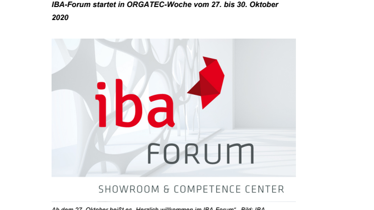 Save the date: IBA-Forum