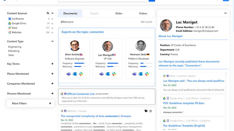 Sinequa Workplace Search_Expert Finder Abb. Sinequa