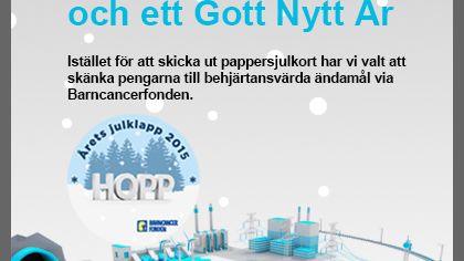 ONE Nordic önskar God jul och Gott nytt år med en gåva till Barncancerfonden