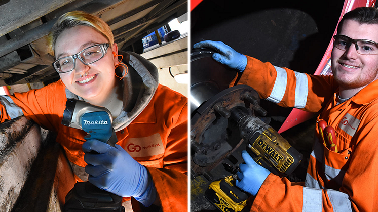 Engineering apprentices Melissa Millington and Nathan Smith