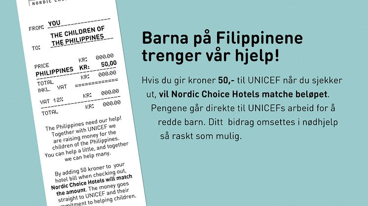 Nordic Choice Hotels lanserar "50 for Life" för Filippinerna