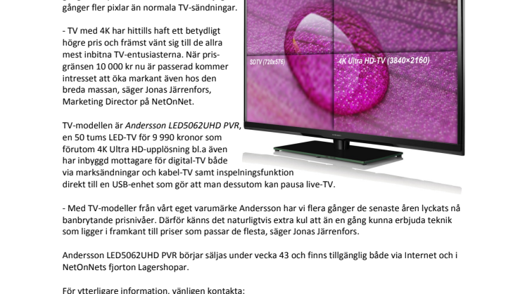 NetOnNet når unik prisnivå med framtidens TV-teknik