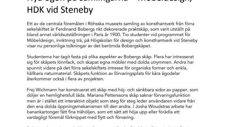 Nya ögon på samlingarna – HDK vid Steneby