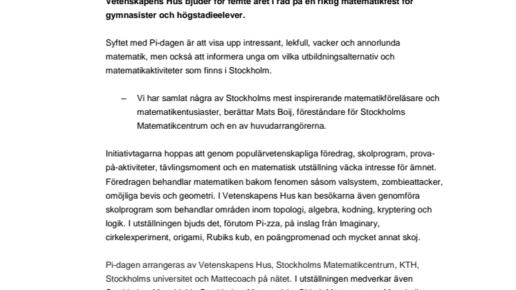 ​Pi-dagen 2018