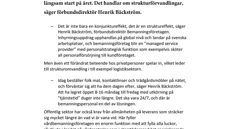 Bemanningsindikatorn Q2 2015 - efterfrågan hålls uppe trots svag industrikonjunktur