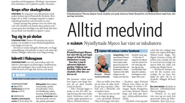 Skånskan skriver om MyEco AB och Therese Sjögran