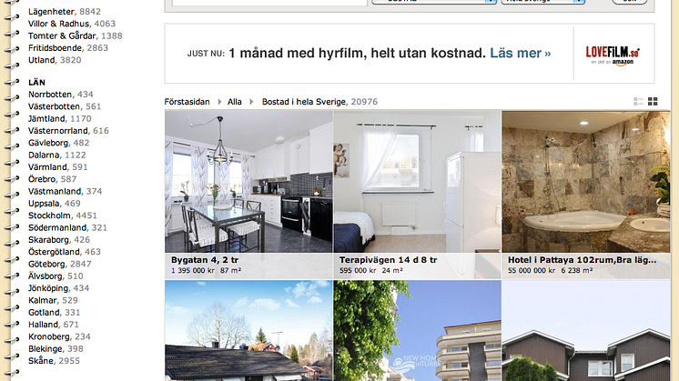 Blocket satsar på bostadsmarknaden  – allt fler mäklarkedjor lägger ut sina objekt på sajten 