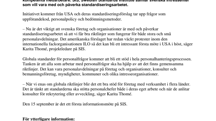 Ny standard ska göra det enklare att anställa och behålla kompetent personal
