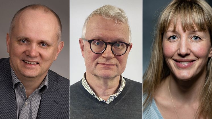 Tre områderektorer starter i Kulturetaten 1. august 2022. Fra venstre Sjur Høgberg, Olav Kjøk og Live Rosenvinge. Foto: Helle K Hagen, Marte Velde Koslung og Freddy Wilke. Kollasj av Kulturetaten.
