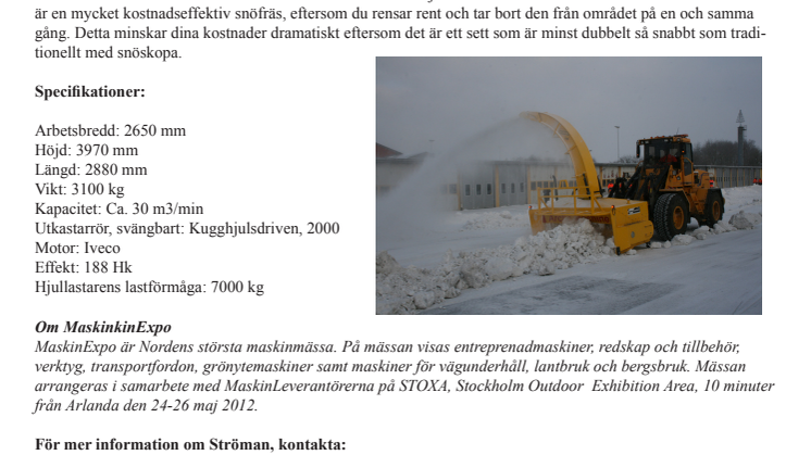 Snön försvinner rekordsnabbt med Strömans nya snöfräs 